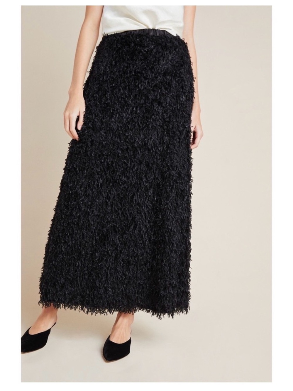 NWT Black Textured Skirt from Anthropologie